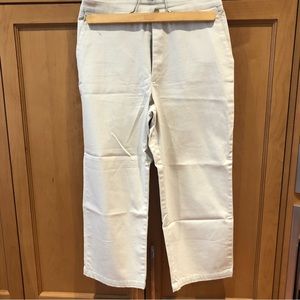 Lacoste flat front beige crop pants